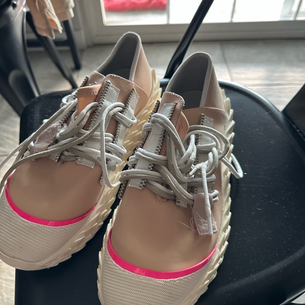 Giuseppe Zanotti Pink and Cream Women's Sneakers